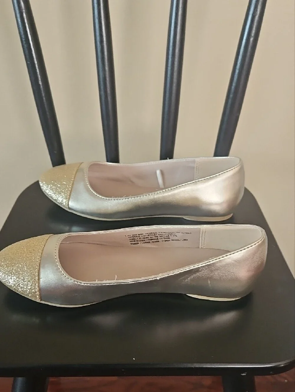 The Children's Place Gold Glitter Toe Ballet Flats - Girls